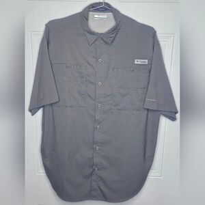 Columbia Tami-ami Medium Gray Short Sleeve Button Down Fishing UV Shirt